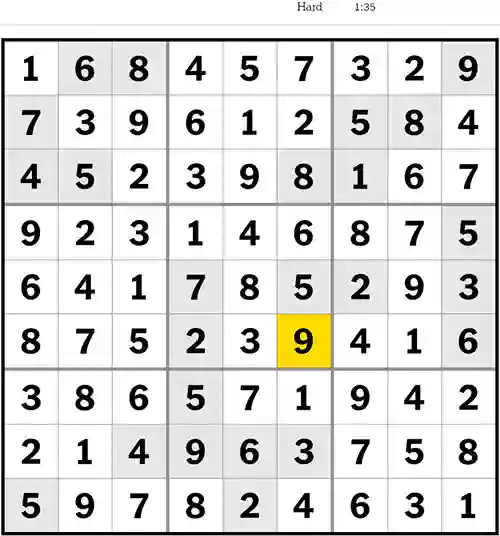 NYT Sudoku Hard 13th May 2023