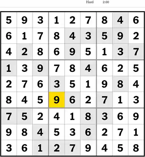 NYT Sudoku Hard 14th May 2023