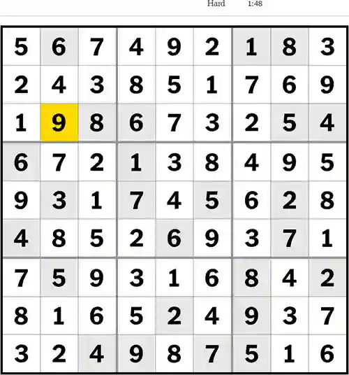 NYT Sudoku Hard 15th May 2023