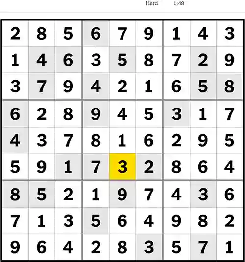 NYT Sudoku Hard 1st June 2023