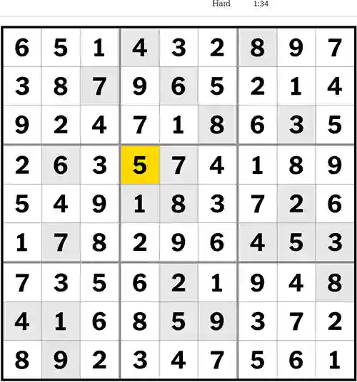 NYT Sudoku Hard 2nd May 2023