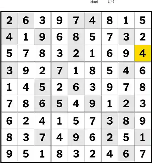 NYT Sudoku Hard 31st May 2023