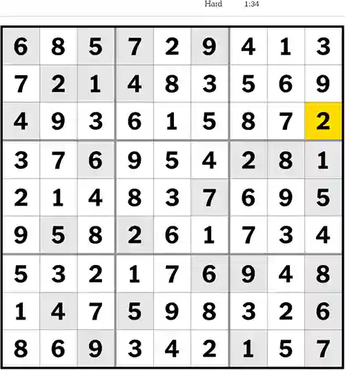 NYT Sudoku Hard 6th May 2023