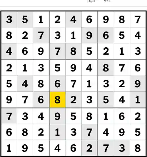 NYT Sudoku Hard 7th May 2023