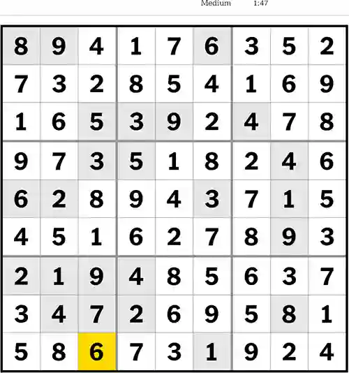 NYT Sudoku Medium 10th May 2023