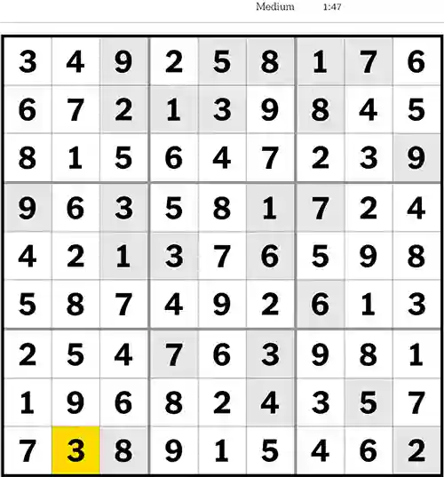 NYT Sudoku Medium 18th May 2023