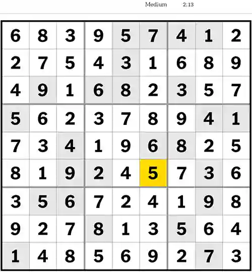NYT Sudoku Medium 1st June 2023