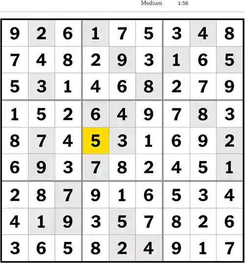 NYT Sudoku Medium 23rd May 2023