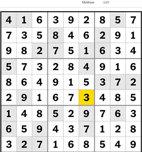 NYT Sudoku Medium 31st May 2023