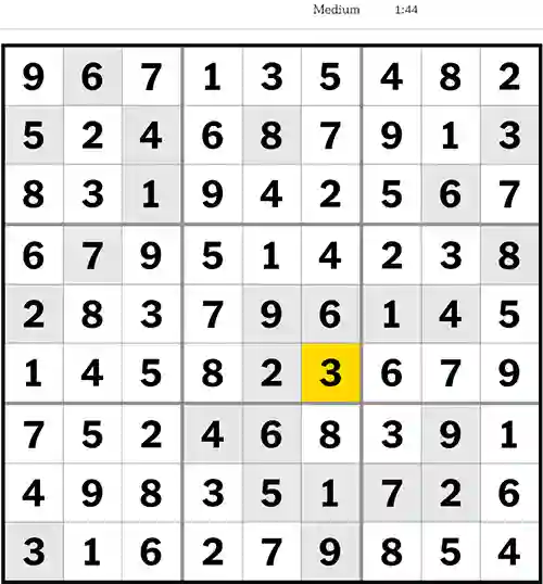 nyt sudoku medium answers today 4th May 2023