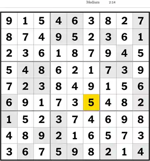 NYT Sudoku Medium 9th May 2023