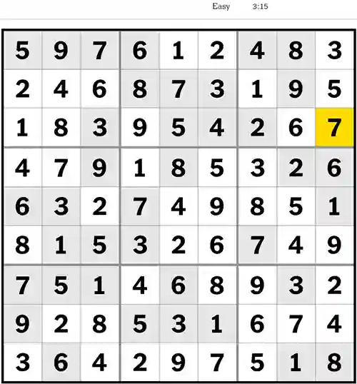 NYT Sudoku Easy 19th May 2023