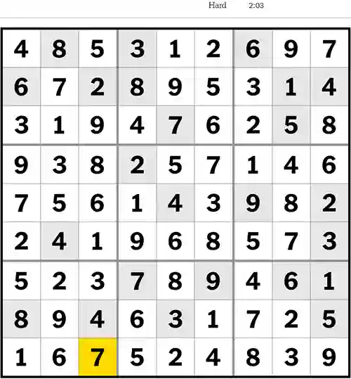 NYT Sudoku Hard 16th May 2023