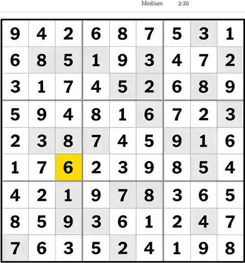 NYT Sudoku Medium 19th May 2023