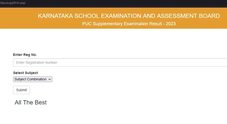 2nd PUC Supplementary Result 2023 Website