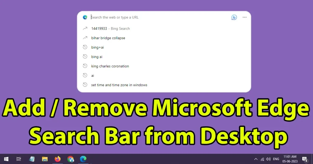 Remove Microsoft Edge Search Bar from Desktop