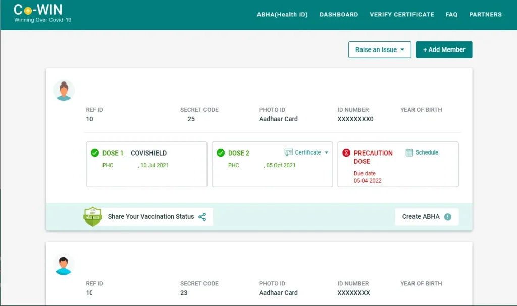 CoWin Dashboard