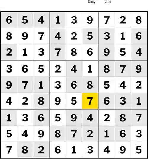 NYT Sudoku Easy 13th June 2023