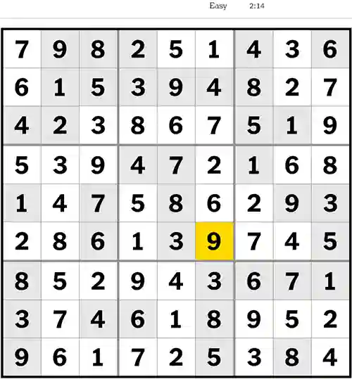 Sudoku NYT Answers Easy 17th June 2023