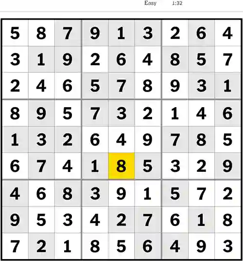 NYT Sudoku Answers Easy 25th June 2023