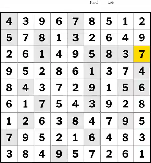 NYT Sudoku Hard 16th June 2023
