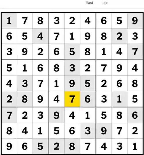 Sudoku NYT Answers Hard 17th June 2023