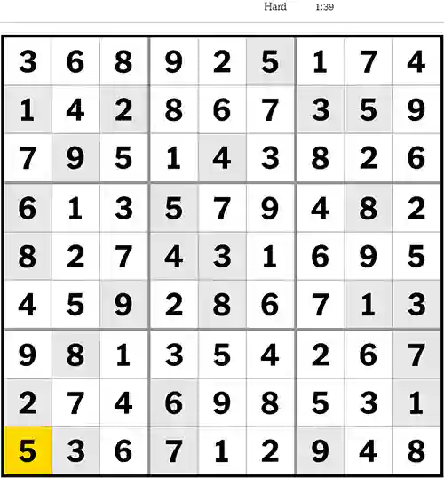 NYT Sudoku Hard 2nd June 2023