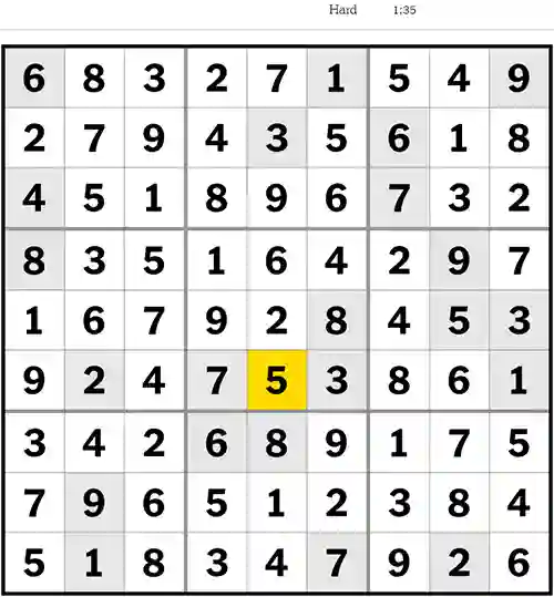 Sudoku Answers NYT Hard 4th June 2023 