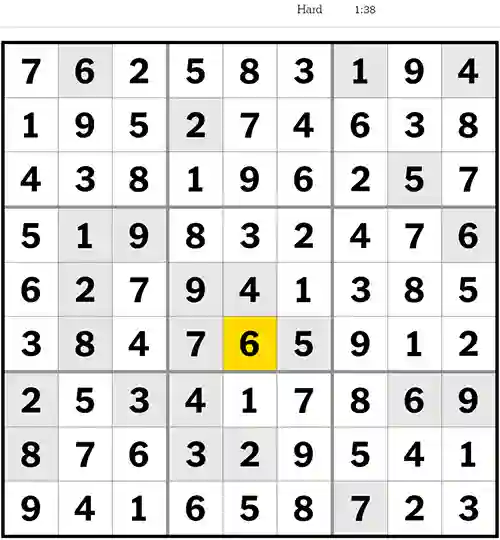 NYT Sudoku Hard 7th June 2023