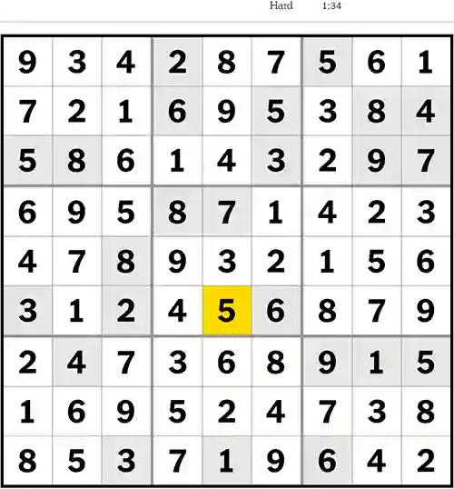 Sudoku NYT Answers Hard 8th June 2023