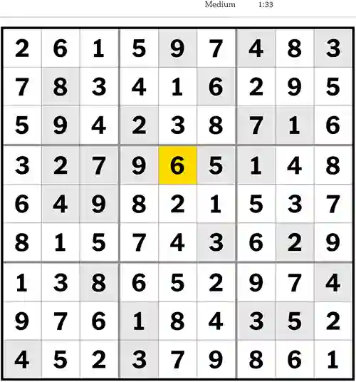 NYT Sudoku Medium 15th June 2023