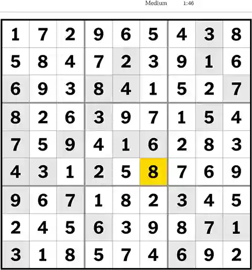 Sudoku NYT Answers Medium 19th June 2023