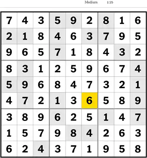 NYT Sudoku Medium 20th June 2023