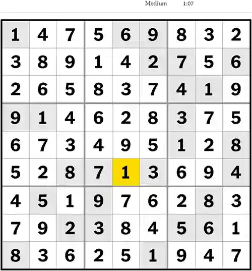 New York Times Sudoku Answer Today Medium 24th June 2023