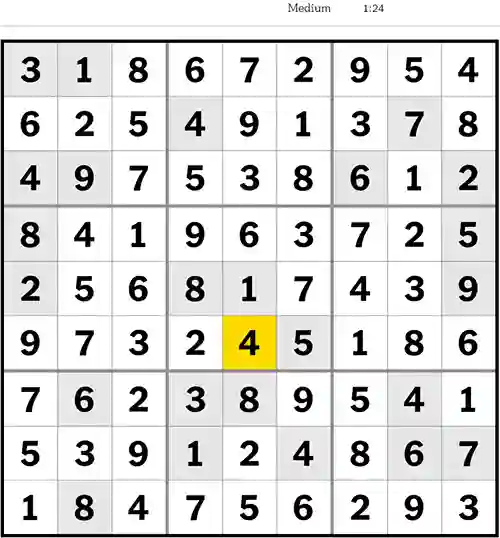 NYT Sudoku Medium 3rd June 2023