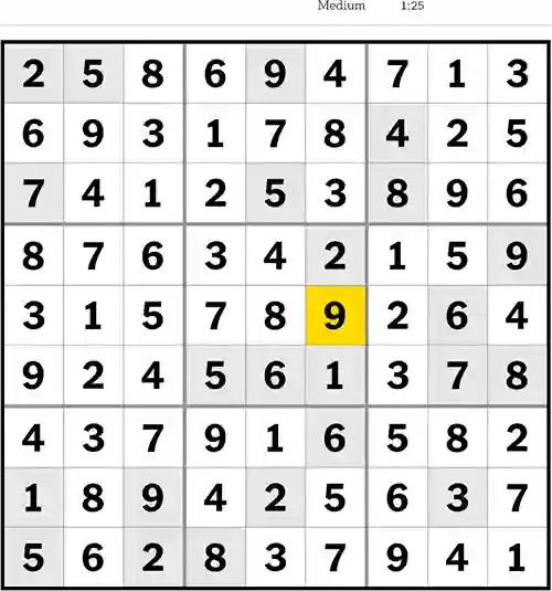 NYT Sudoku Medium 5th June 2023