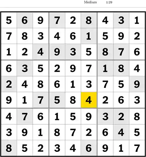 NYT Sudoku Medium 7th June 2023