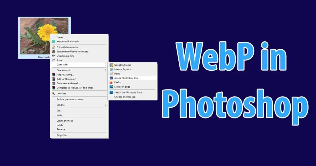 Open WebP in Photoshop