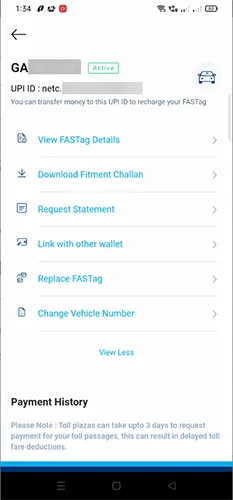 Paytm FASTag Options