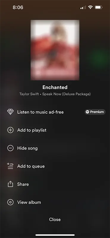 Spotify Three Dot