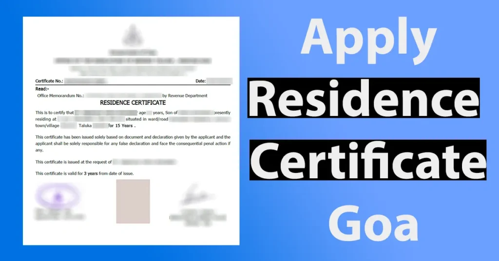 Residence Certificate Goa