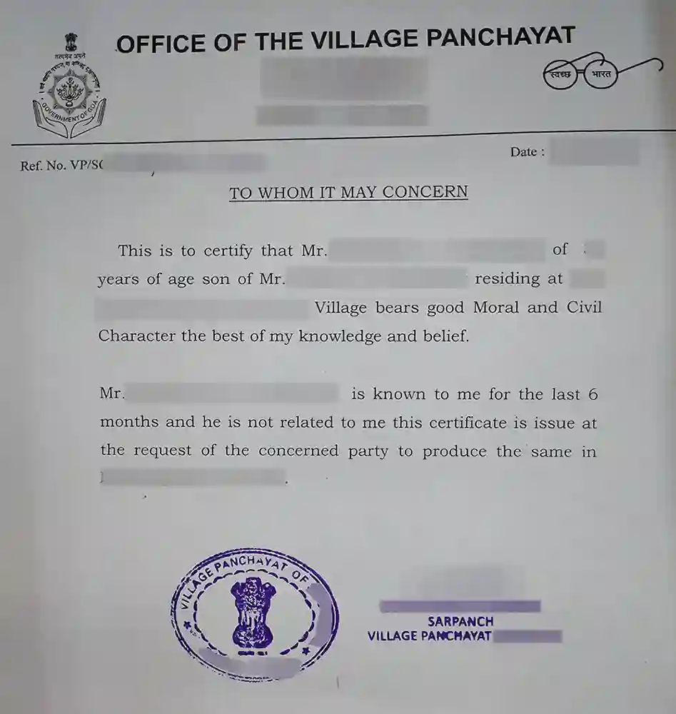 Character Certificate