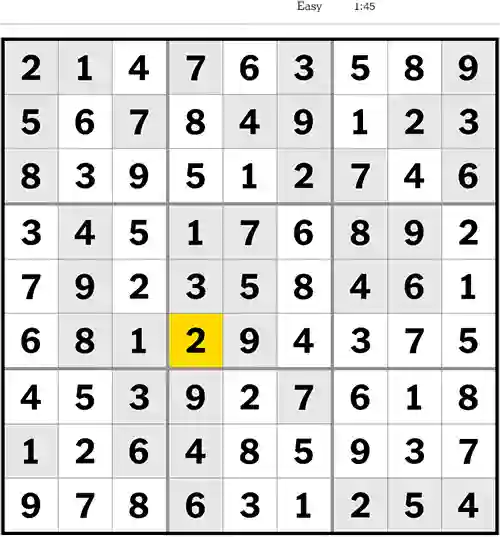 NYT Sudoku Easy 12th July 2023