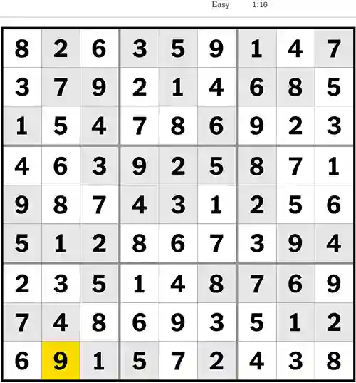 NYT Sudoku Easy 2nd July 2023