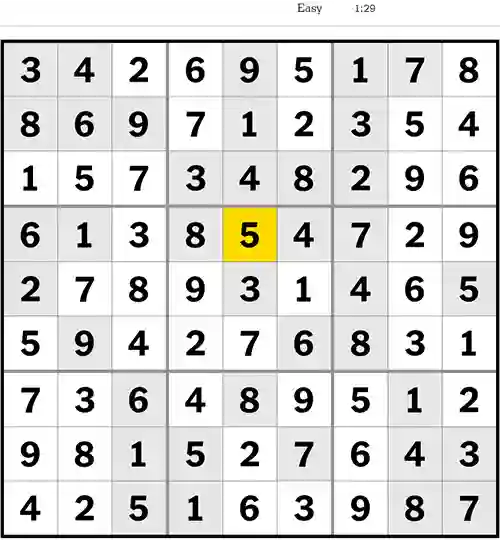 NYT Sudoku Easy 31st July 2023