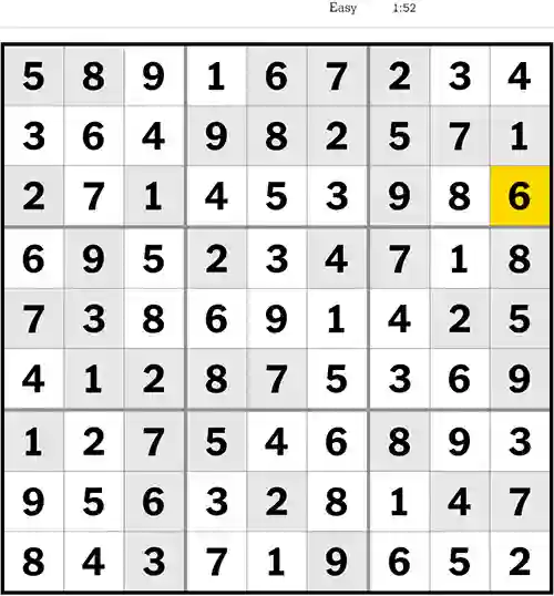 NYT Sudoku Easy 8th July 2023