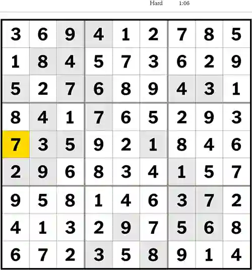 NYT Sudoku Hard 11th July 2023