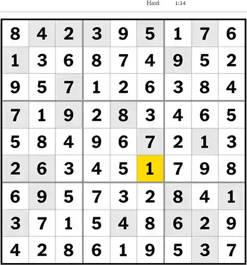 NYT Sudoku Hard 16th July 2023