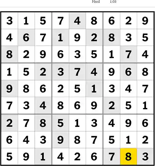 NYT Sudoku Hard 22nd July 2023