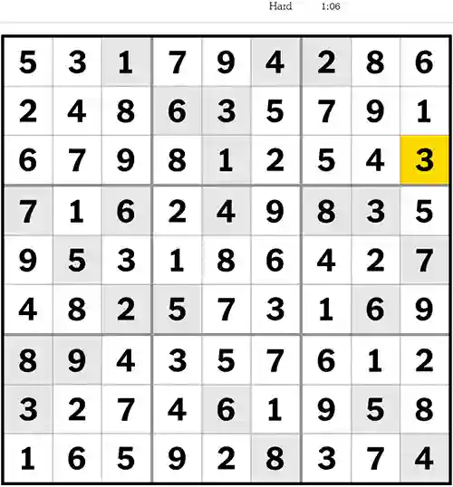 NYT Sudoku Hard 26th July 2023